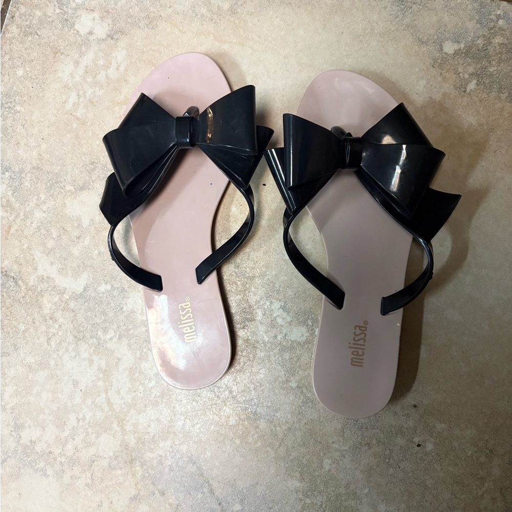 Melissa Women's Black Bow Sandals